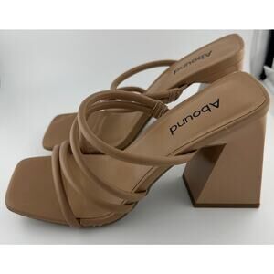 Abound Women's Austyn Block Heel Strappy Sandals Tan Mocha Size 6M